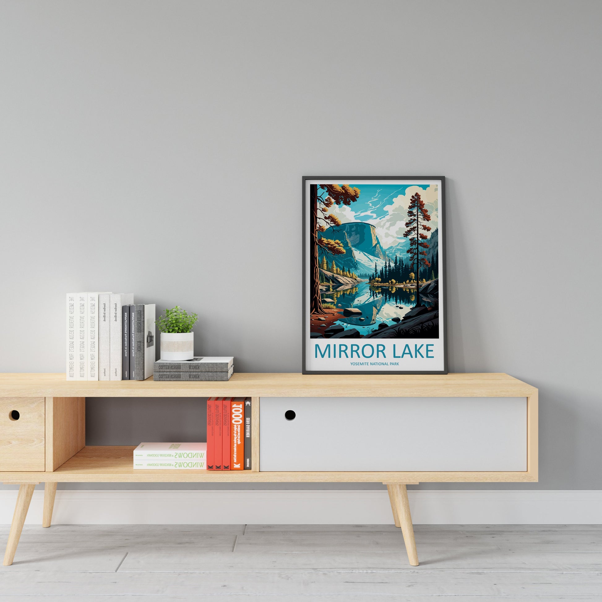 Yosemite Mirror Lake Travel Print Wall Art Yosemite Mirror Lake Wall Hanging Home Décor Mirror Lake Gift Art Lovers California Art