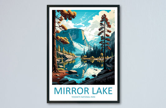 Yosemite Mirror Lake Travel Print Wall Art Yosemite Mirror Lake Wall Hanging Home Décor Mirror Lake Gift Art Lovers California Art