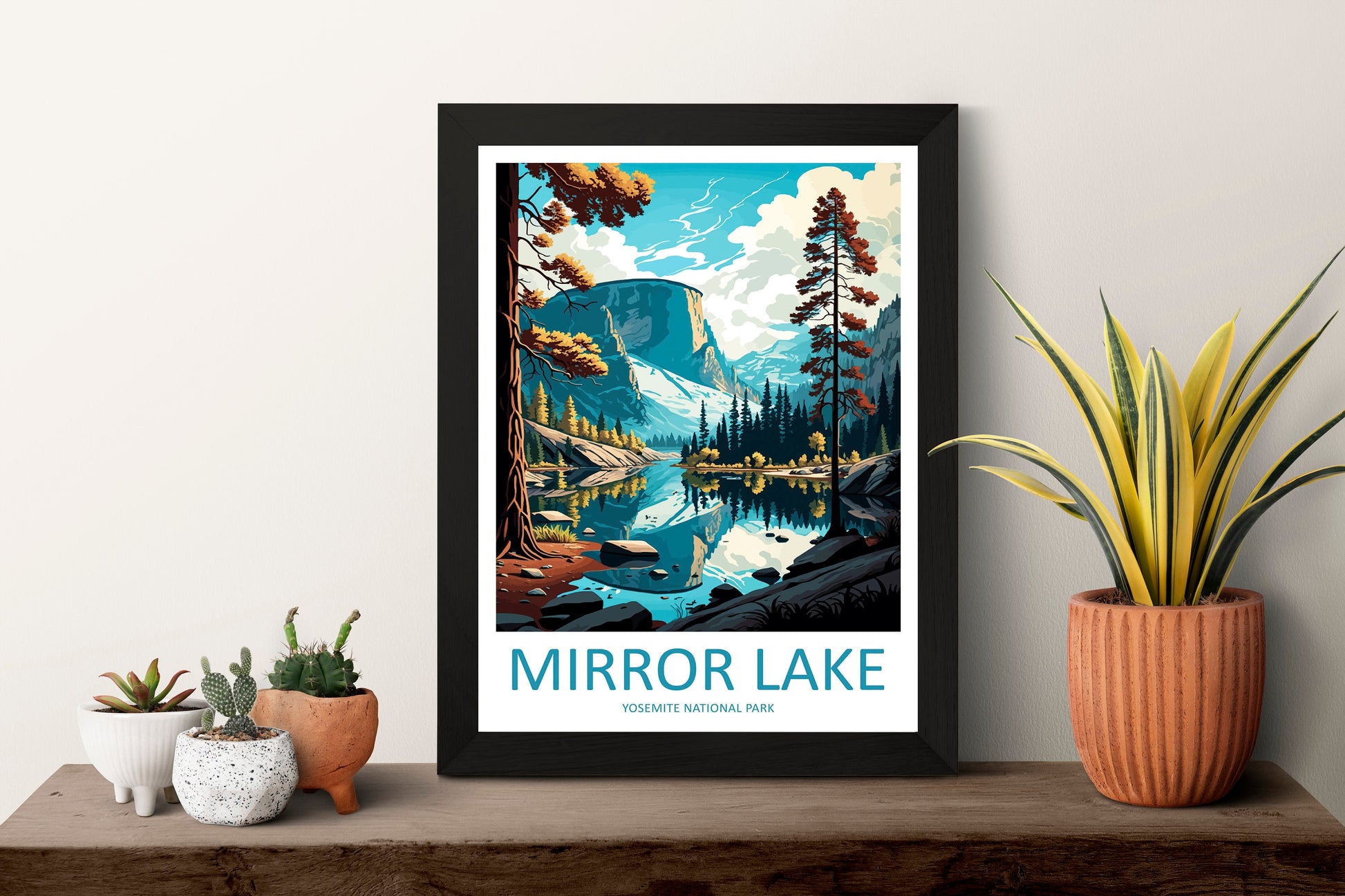 Yosemite Mirror Lake Travel Print Wall Art Yosemite Mirror Lake Wall Hanging Home Décor Mirror Lake Gift Art Lovers California Art