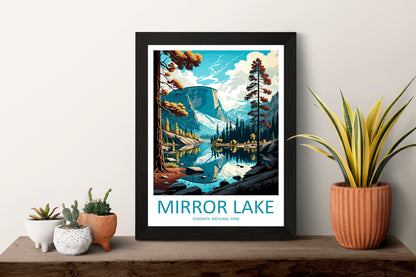 Yosemite Mirror Lake Travel Print Wall Art Yosemite Mirror Lake Wall Hanging Home Décor Mirror Lake Gift Art Lovers California Art