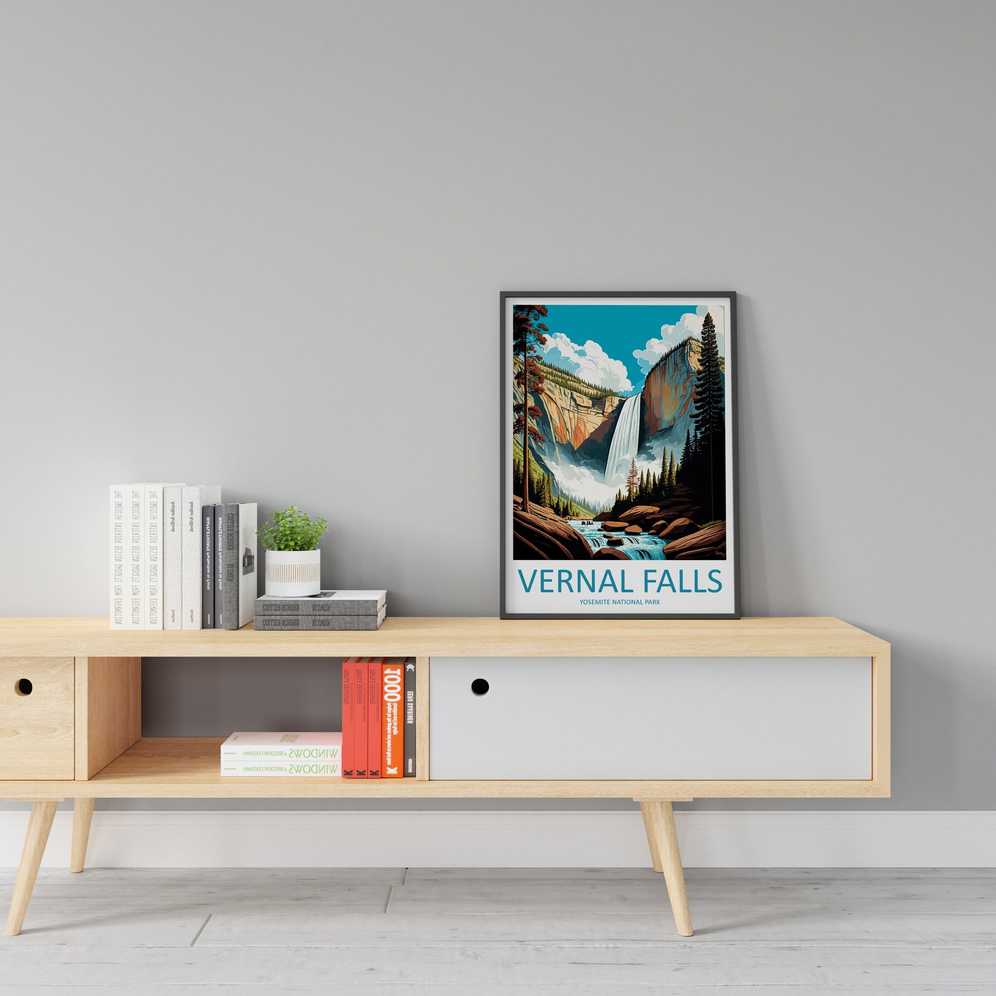 Yosemite Vernal Falls Travel Print Wall Art Yosemite Vernal Falls Wall Hanging Home Décor Vernal Falls Gift Art Lovers California Art
