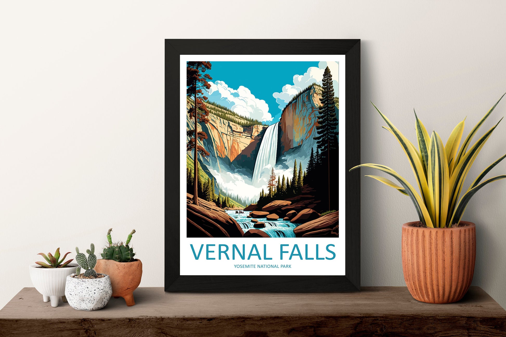 Yosemite Vernal Falls Travel Print Wall Art Yosemite Vernal Falls Wall Hanging Home Décor Vernal Falls Gift Art Lovers California Art