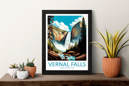 Yosemite Vernal Falls Travel Print Wall Art Yosemite Vernal Falls Wall Hanging Home Décor Vernal Falls Gift Art Lovers California Art
