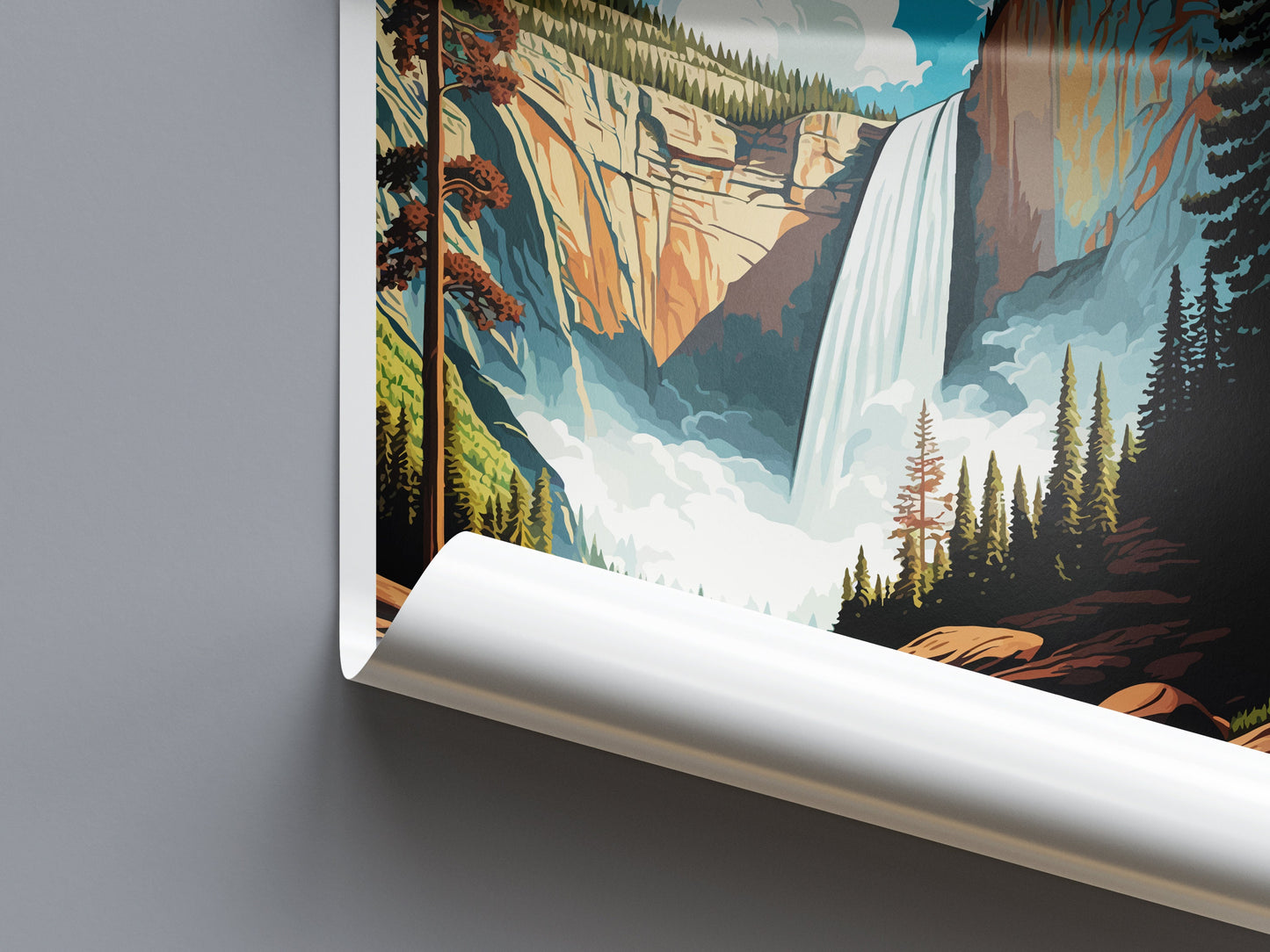 Yosemite Vernal Falls Travel Print Wall Art Yosemite Vernal Falls Wall Hanging Home Décor Vernal Falls Gift Art Lovers California Art