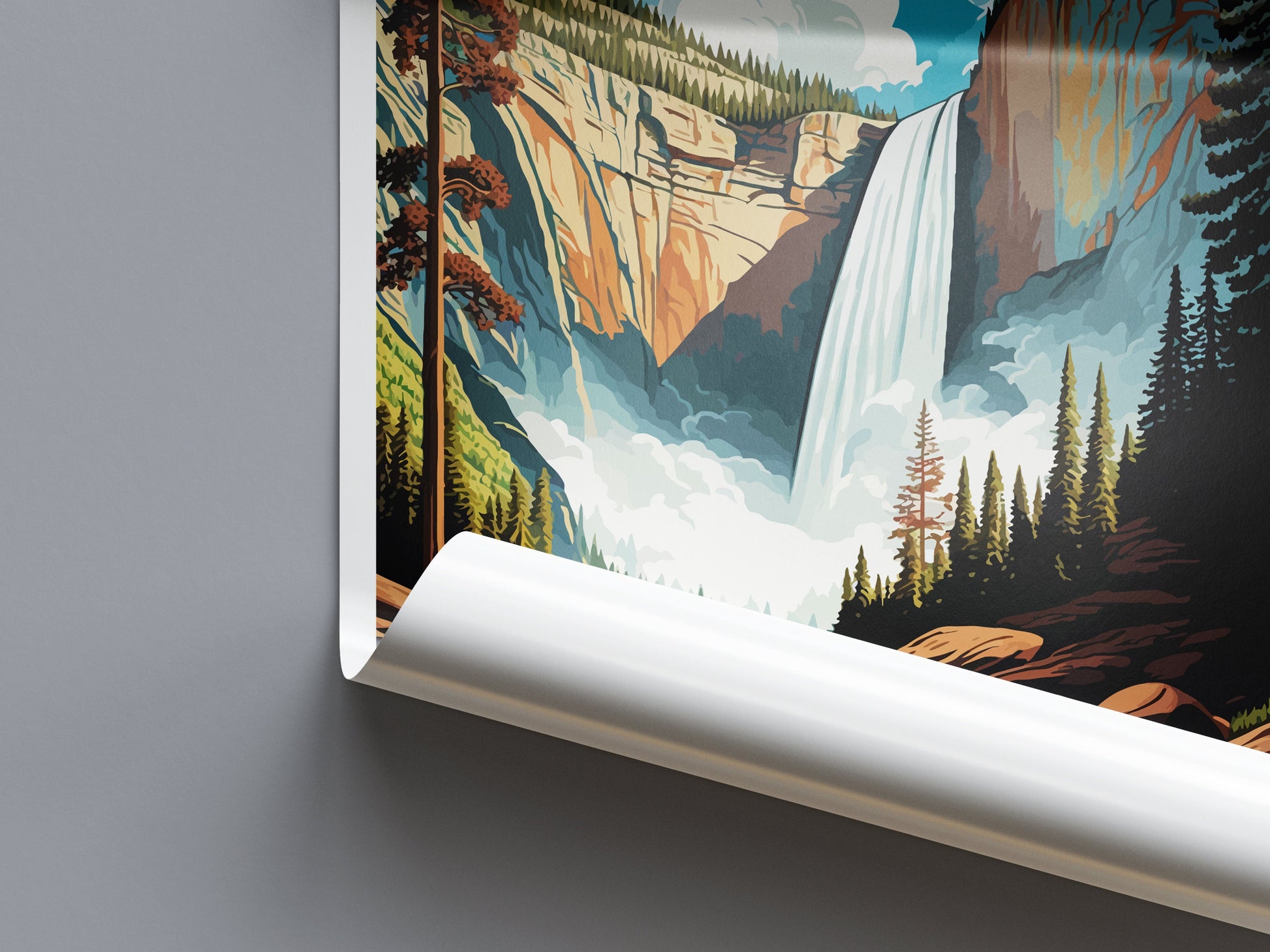 Yosemite Vernal Falls Travel Print Wall Art Yosemite Vernal Falls Wall Hanging Home Décor Vernal Falls Gift Art Lovers California Art