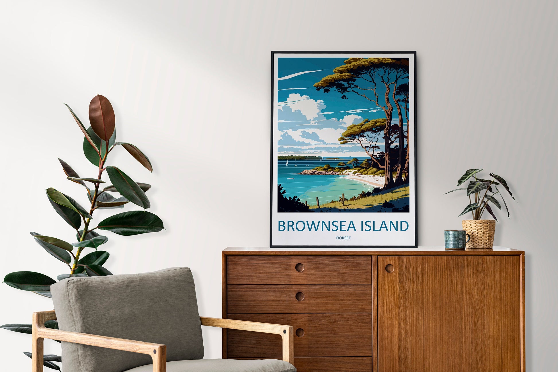 Brownsea Island Travel Print Wall Art Brownsea Island Wall Hanging Home Décor Brownsea Island Gift Art Lovers England Art Lover Gift