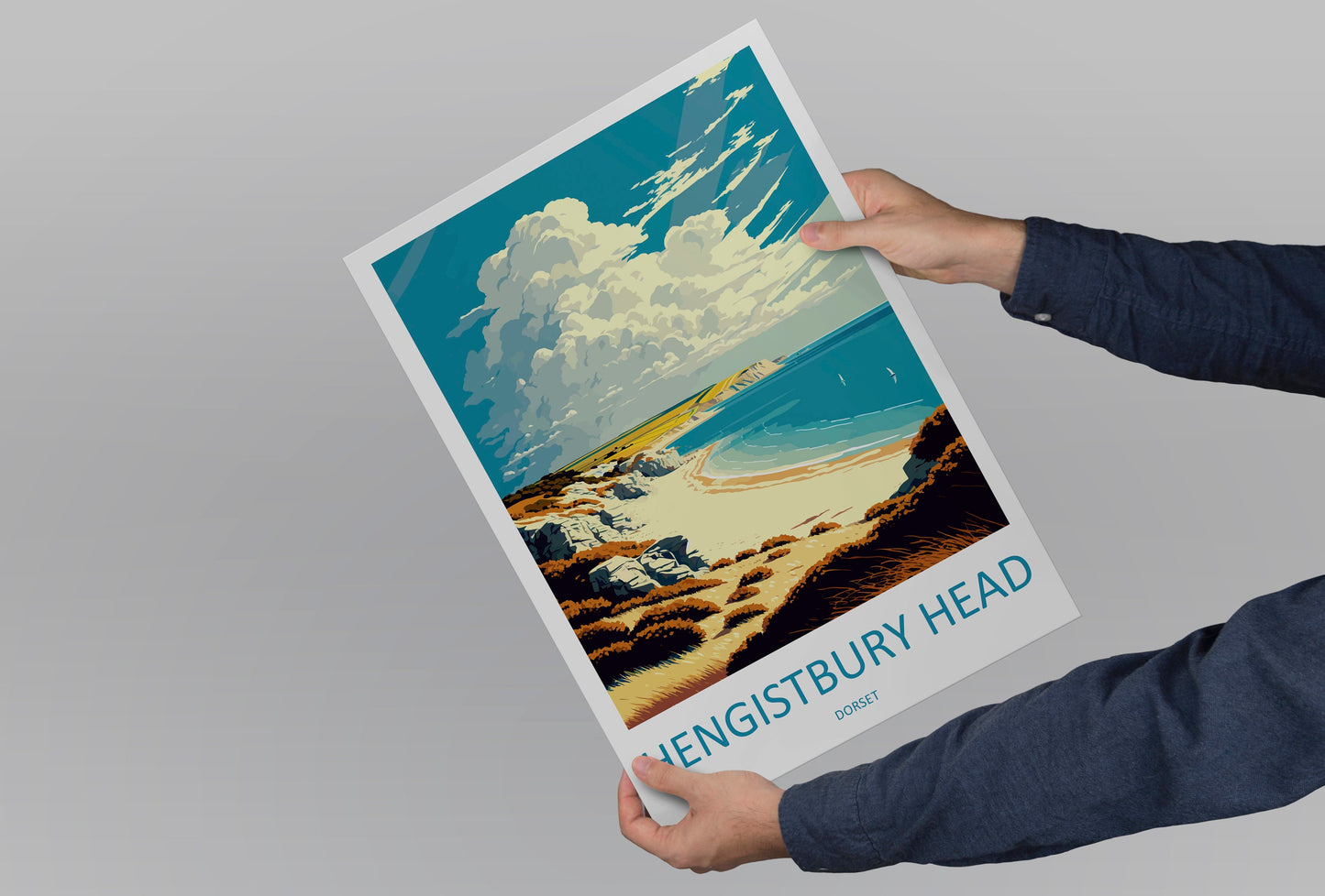 Hengistbury Head Travel Print Wall Art Hengistbury Head Wall Hanging Home Décor Hengistbury Head Gift Art Lovers England Art Lover Gift