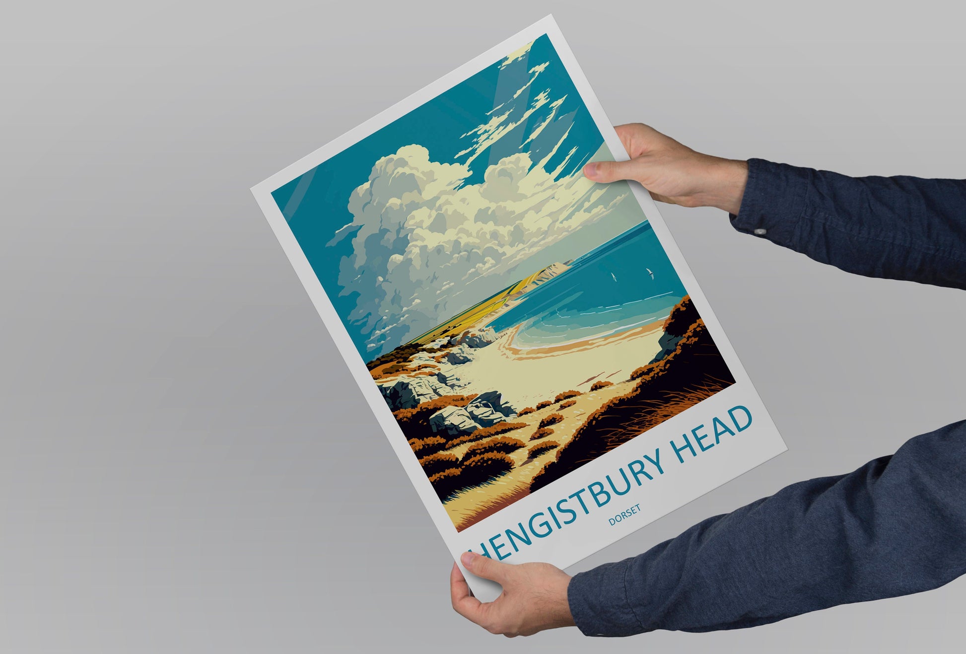 Hengistbury Head Travel Print Wall Art Hengistbury Head Wall Hanging Home Décor Hengistbury Head Gift Art Lovers England Art Lover Gift