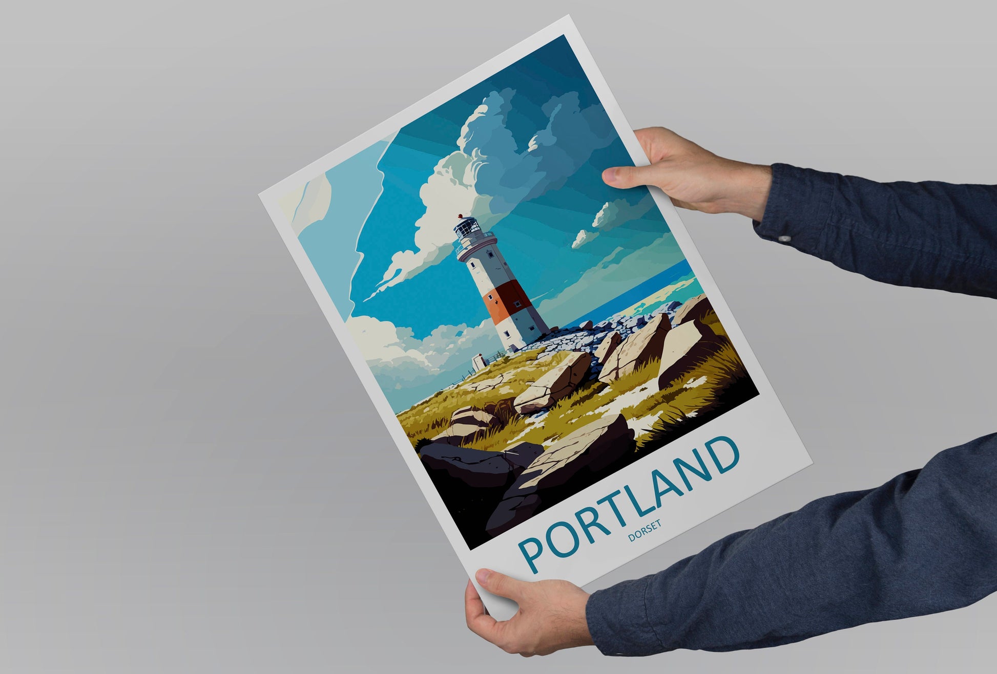 Portland Travel Print Wall Art Portland Wall Hanging Home Décor Portland Gift Art Lovers England Art Lover Gift Portland Lighthouse Artwork