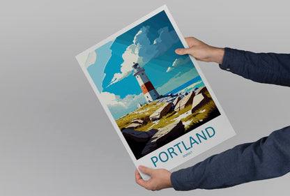 Portland Travel Print Wall Art Portland Wall Hanging Home Décor Portland Gift Art Lovers England Art Lover Gift Portland Lighthouse Artwork