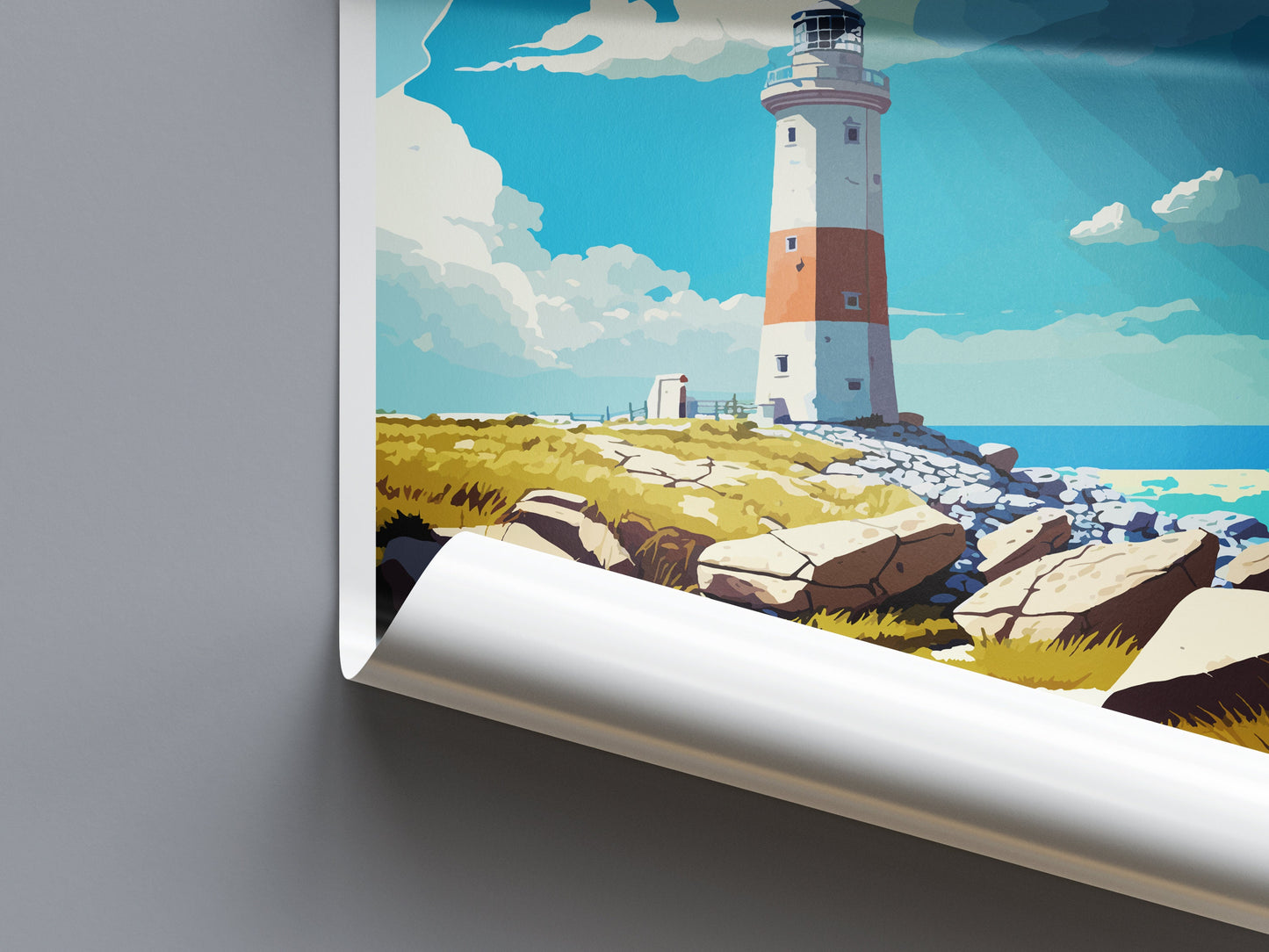 Portland Travel Print Wall Art Portland Wall Hanging Home Décor Portland Gift Art Lovers England Art Lover Gift Portland Lighthouse Artwork