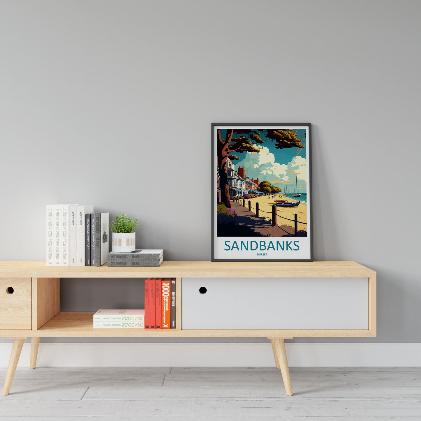 Sandbanks Travel Print Wall Art Sandbanks Wall Hanging Home Décor Sandbanks Gift Art Lovers England Art Lover Gift Sandbanks Artwork