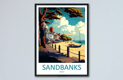 Sandbanks Travel Print Wall Art Sandbanks Wall Hanging Home Décor Sandbanks Gift Art Lovers England Art Lover Gift Sandbanks Artwork