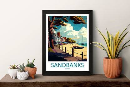 Sandbanks Travel Print Wall Art Sandbanks Wall Hanging Home Décor Sandbanks Gift Art Lovers England Art Lover Gift Sandbanks Artwork