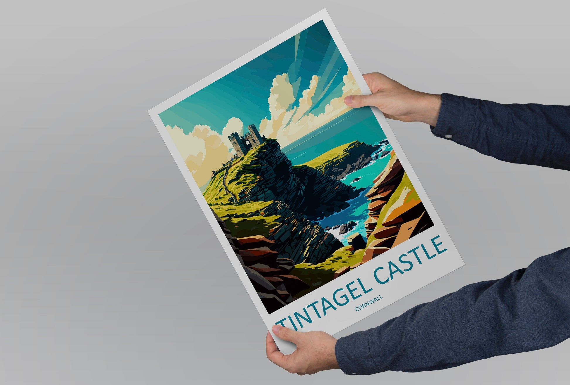 Tintagel Castle Travel Print Wall Art Tintagel Castle Wall Hanging Home Décor Tintagel Castle Gift Art Lovers England Art Lover Gift