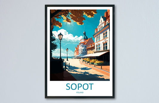 Sopot Travel Print Wall Art Sopot Wall Hanging Home Décor Sopot Gift Art Lovers Poland Art Lover Gift Sopot Travel Wall Art