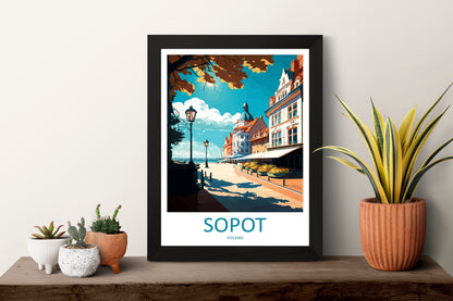 Sopot Travel Print Wall Art Sopot Wall Hanging Home Décor Sopot Gift Art Lovers Poland Art Lover Gift Sopot Travel Wall Art