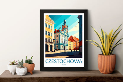 Częstochowa Travel Print Wall Art Częstochowa Wall Hanging Home Décor Częstochowa Gift Art Lovers Poland Art Lover Gift Częstochowa Art