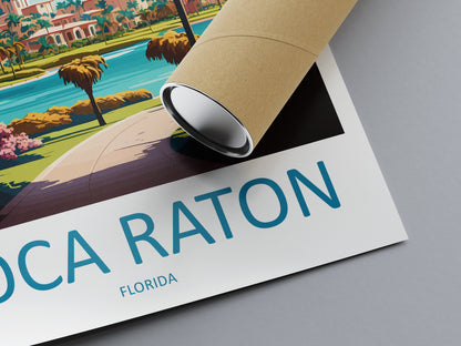 Boca Raton Travel Print Wall Art Boca Raton Wall Hanging Home Décor Boca Raton Gift Art Lovers Florida Art Lover Gift