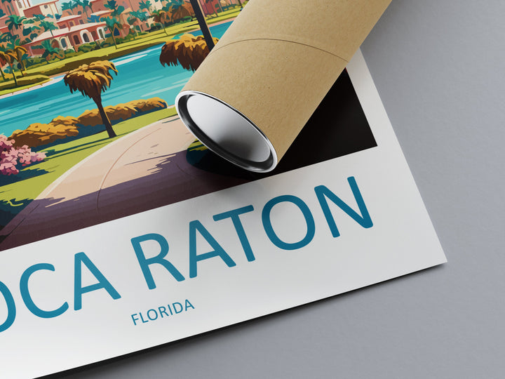 Boca Raton Travel Print Wall Art Boca Raton Wall Hanging Home Décor Boca Raton Gift Art Lovers Florida Art Lover Gift