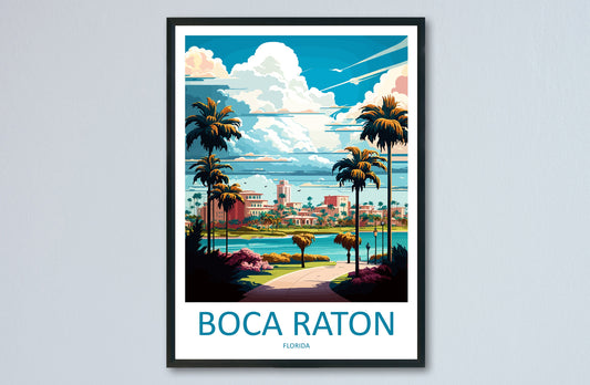 Boca Raton Travel Print Wall Art Boca Raton Wall Hanging Home Décor Boca Raton Gift Art Lovers Florida Art Lover Gift