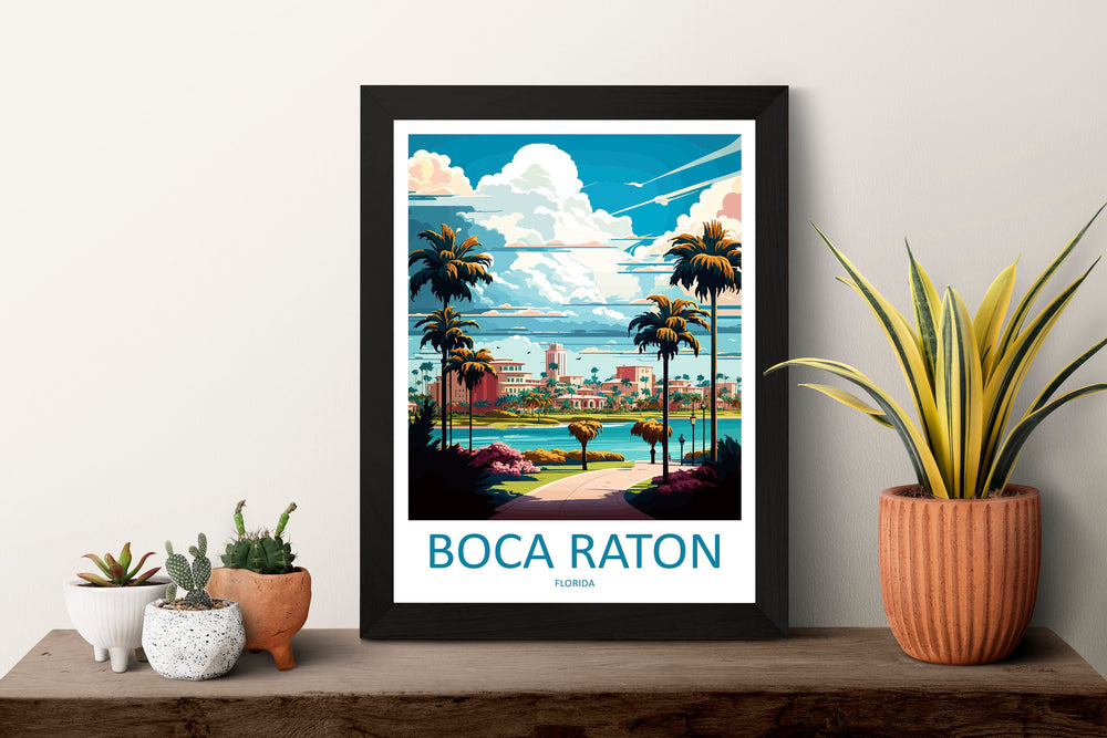 Boca Raton Travel Print Wall Art Boca Raton Wall Hanging Home Décor Boca Raton Gift Art Lovers Florida Art Lover Gift