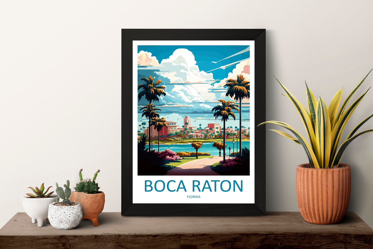 Boca Raton Travel Print Wall Art Boca Raton Wall Hanging Home Décor Boca Raton Gift Art Lovers Florida Art Lover Gift