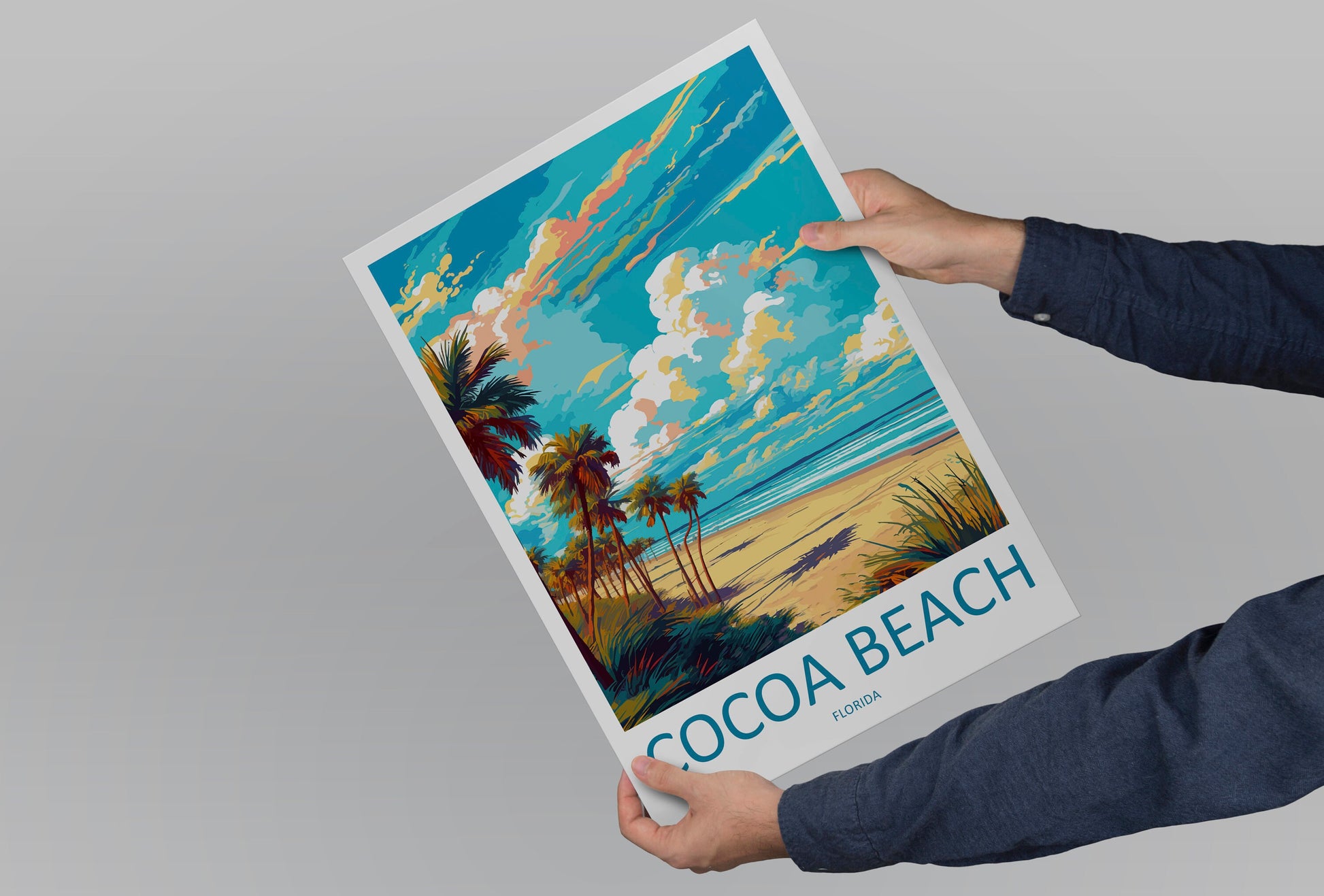 Cocoa Beach Travel Print Wall Art Cocoa Beach Wall Hanging Home Décor Cocoa Beach Gift Art Lovers Florida Art Lover Gift