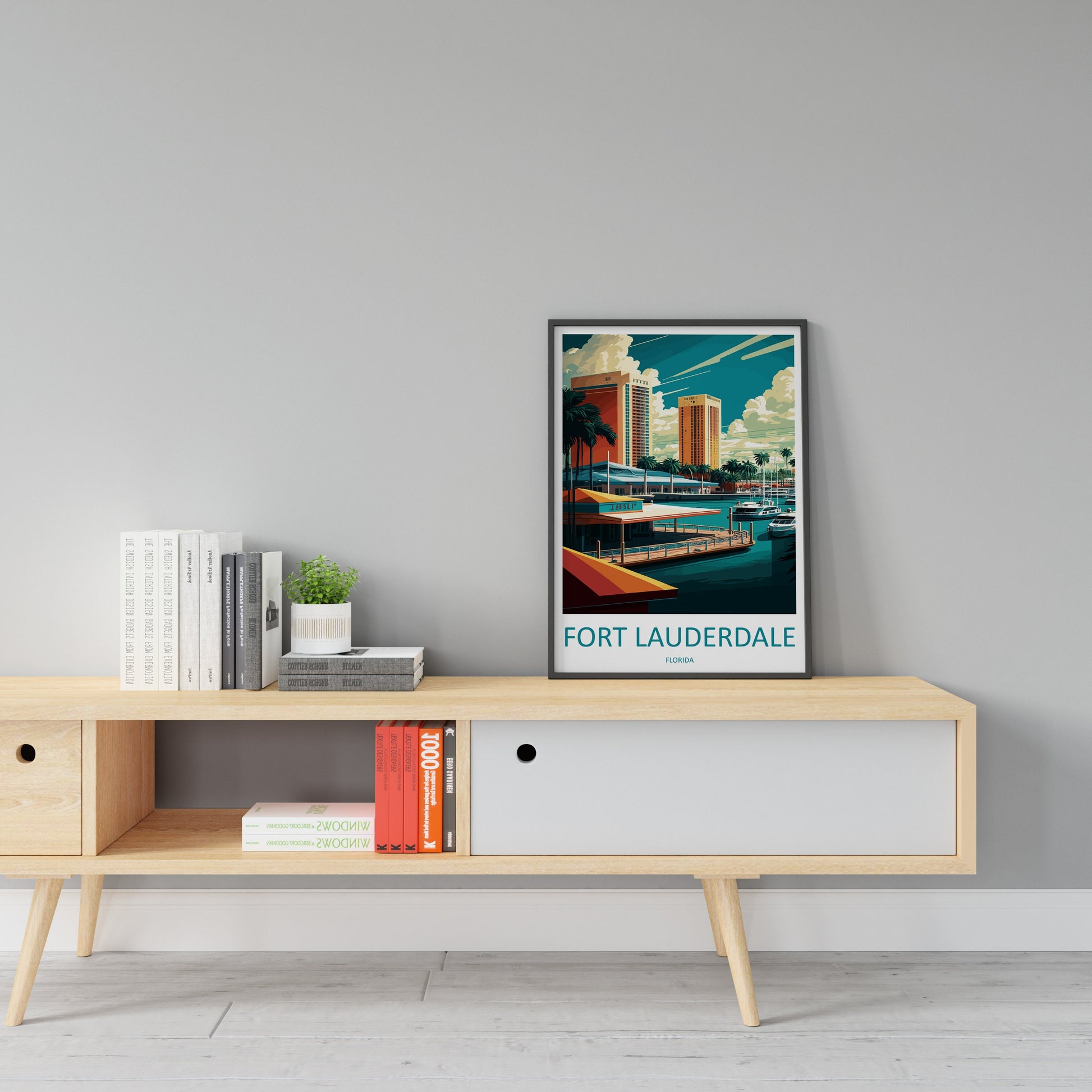 Fort Lauderdale Travel Print Wall Art Fort Lauderdale Wall Hanging Home Décor Fort Lauderdale Gift Art Lovers Florida Art Lover