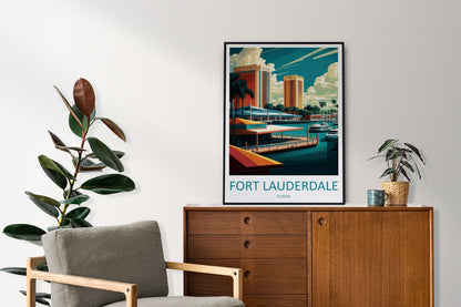 Fort Lauderdale Travel Print Wall Art Fort Lauderdale Wall Hanging Home Décor Fort Lauderdale Gift Art Lovers Florida Art Lover