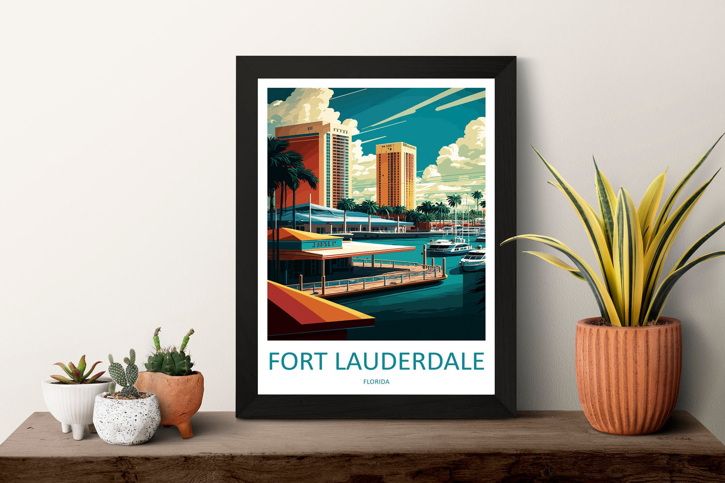 Fort Lauderdale Travel Print Wall Art Fort Lauderdale Wall Hanging Home Décor Fort Lauderdale Gift Art Lovers Florida Art Lover