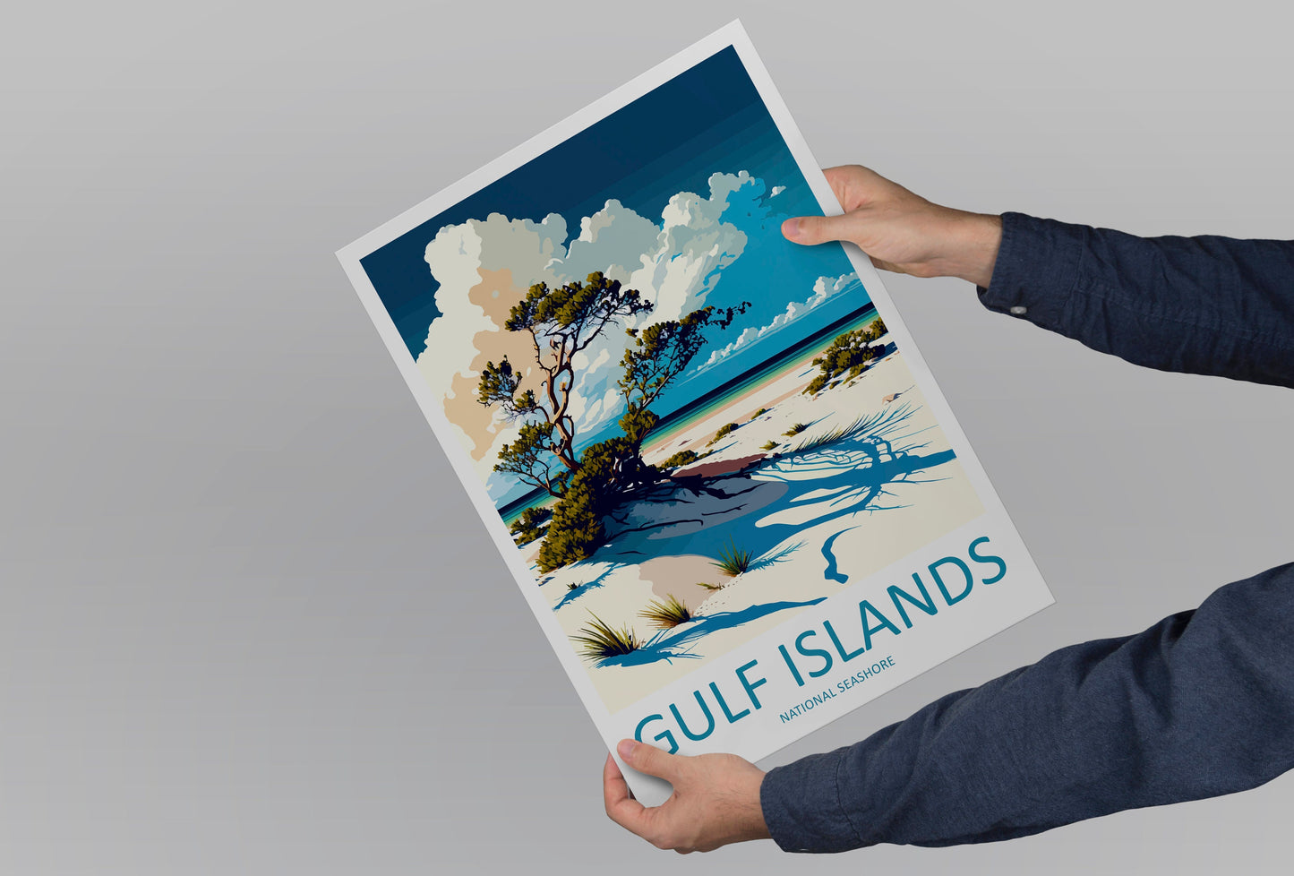 Gulf Islands National Seashore Travel Print Wall Art Gulf Islands Wall Hanging Home Décor Gulf Islands Gift Art Lovers Florida Art Lover