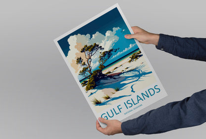 Gulf Islands National Seashore Travel Print Wall Art Gulf Islands Wall Hanging Home Décor Gulf Islands Gift Art Lovers Florida Art Lover