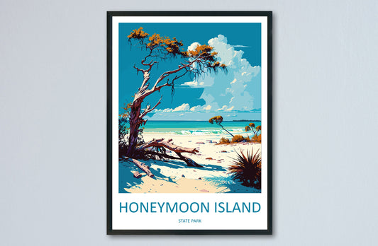 Honeymoon Islands State Park Travel Print Wall Art Honeymoon Islands Wall Hanging Home Décor Honeymoon Islands Gift Art Lovers Florida Art