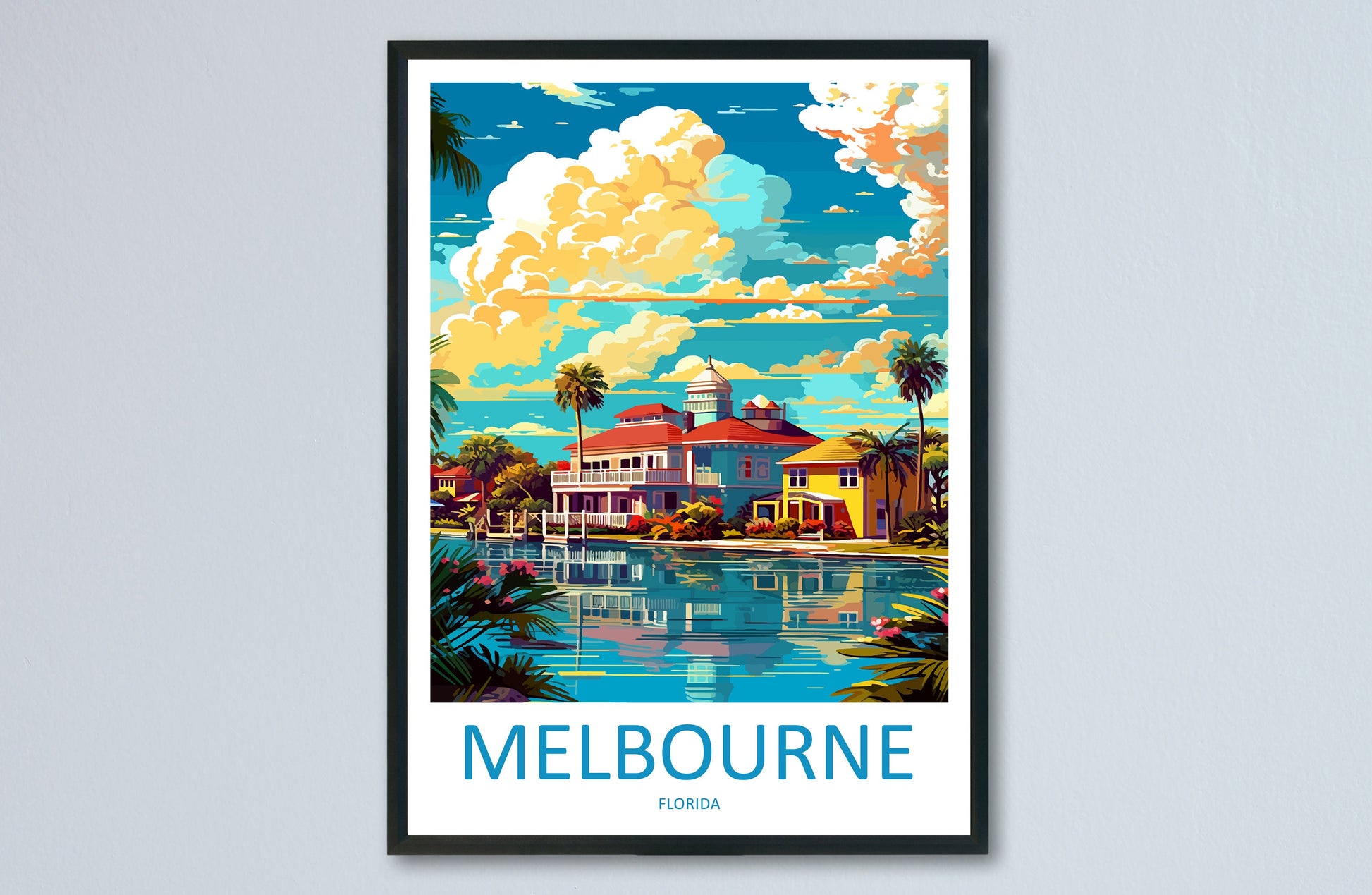 Melbourne Florida Travel Print Wall Art Melbourne Florida Wall Hanging Home Décor Melbourne Florida Gift Art Lovers Florida Art