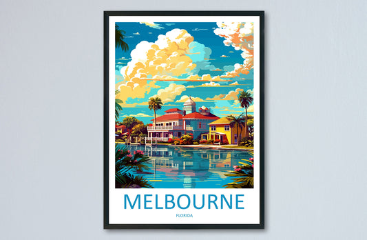 Melbourne Florida Travel Print Wall Art Melbourne Florida Wall Hanging Home Décor Melbourne Florida Gift Art Lovers Florida Art