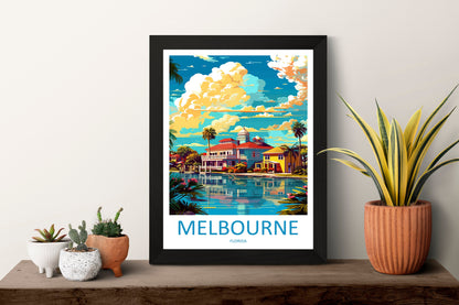 Melbourne Florida Travel Print Wall Art Melbourne Florida Wall Hanging Home Décor Melbourne Florida Gift Art Lovers Florida Art