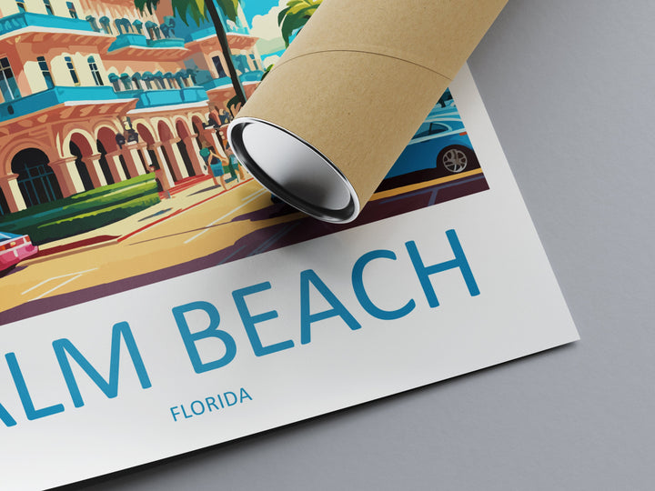 Palm Beach Travel Print Wall Art Palm Beach Wall Hanging Home Décor Palm Beach Gift Art Lovers Gift Beach Florida Palm Beach Wall Art