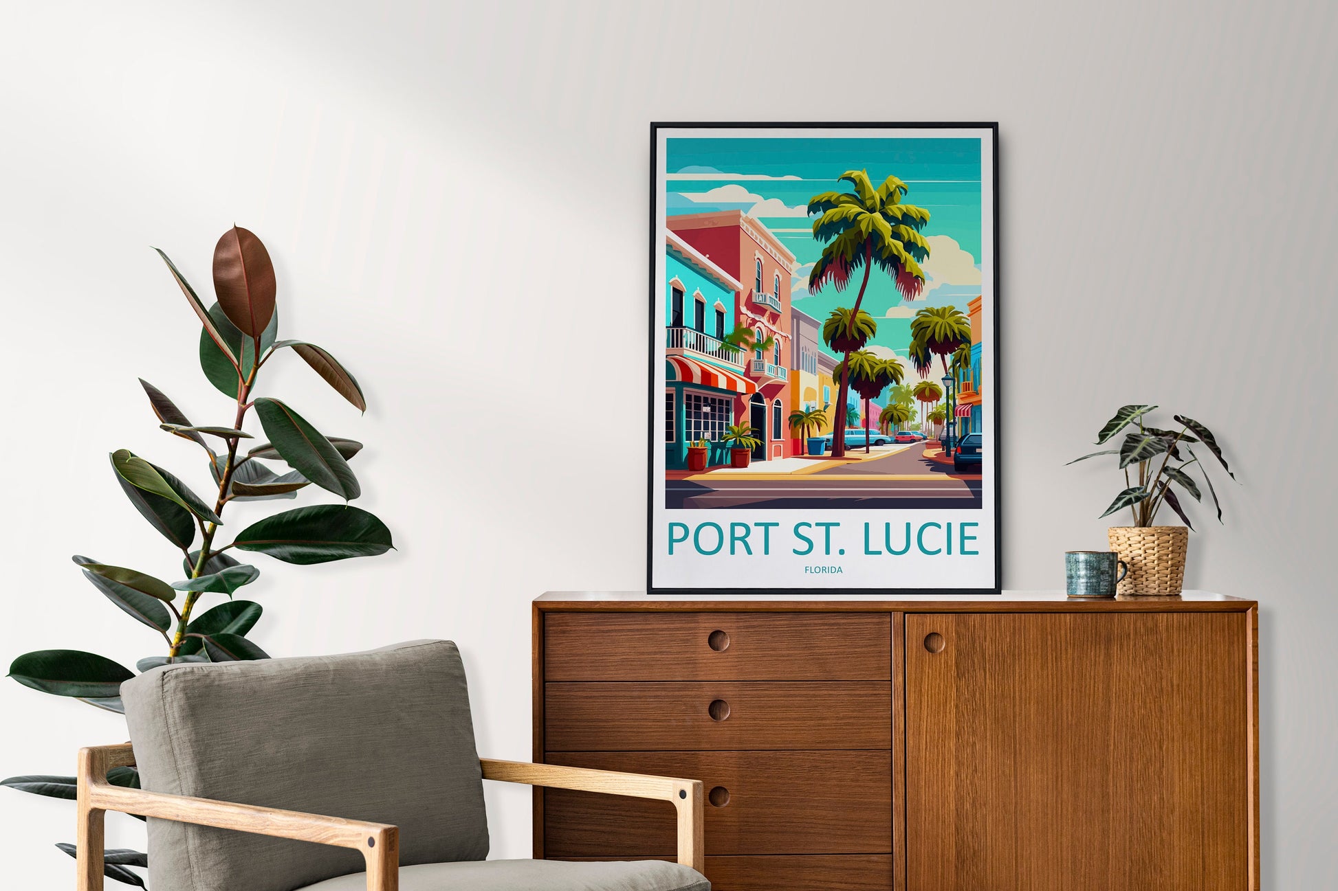 Port St. Lucie Travel Print Wall Art Port St. Lucie Wall Hanging Home Décor Port St. Lucie Gift Art Lovers Gift Beach Florida Port St. Lucie