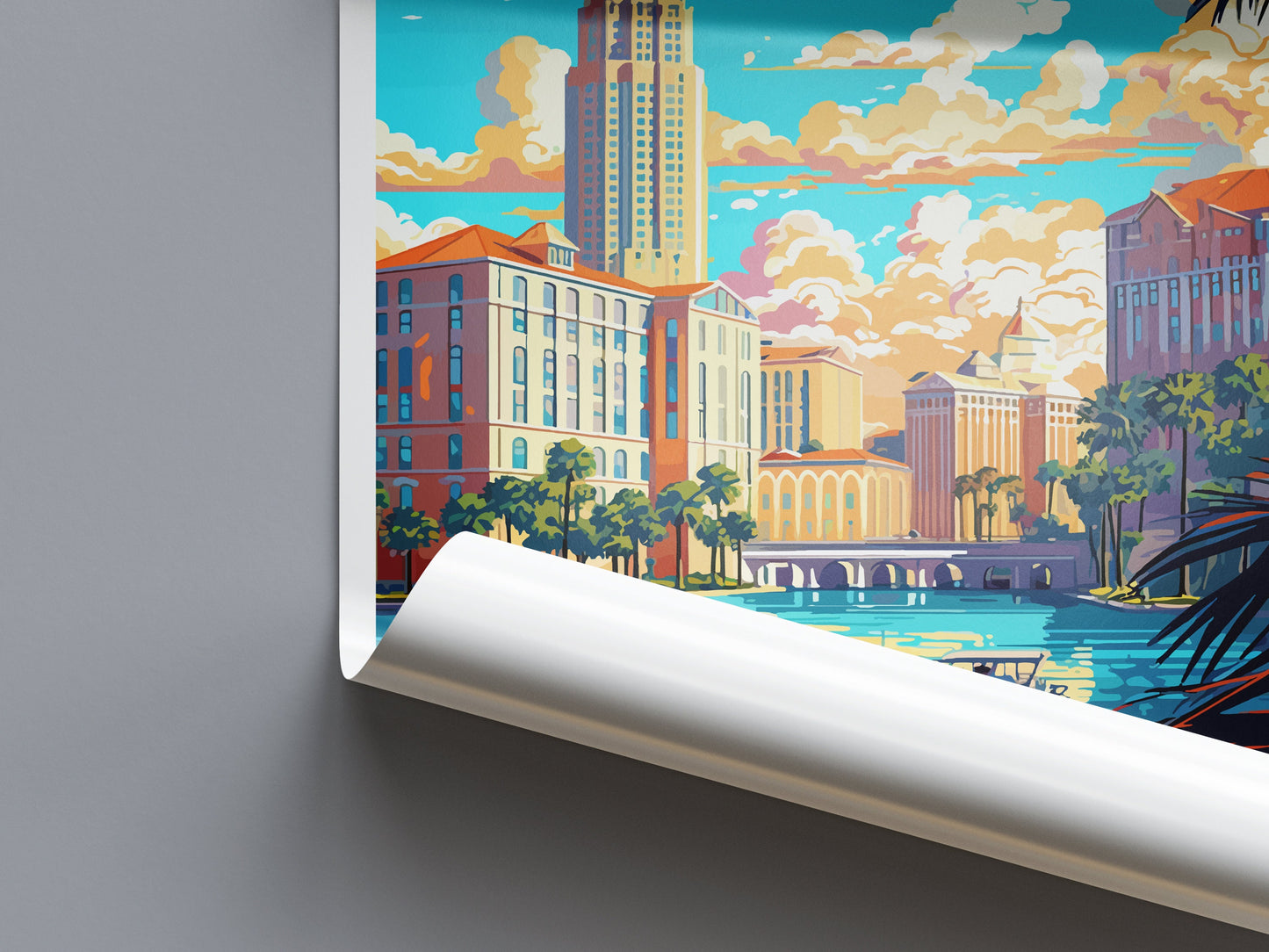 Tampa Travel Print Wall Art Tampa Wall Hanging Home Décor Tampa Gift Art Lovers Gift Beach Florida Tampa Print For Florida City Lovers
