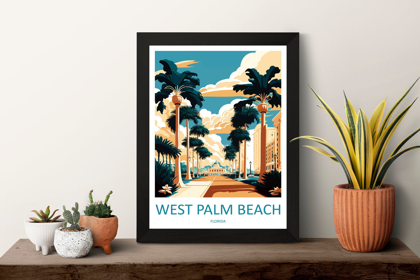 West Palm Beach Travel Print Wall Art West Palm Beach Wall Hanging Home Décor West Palm Beach Gift Art Lovers Gift Beach Florida