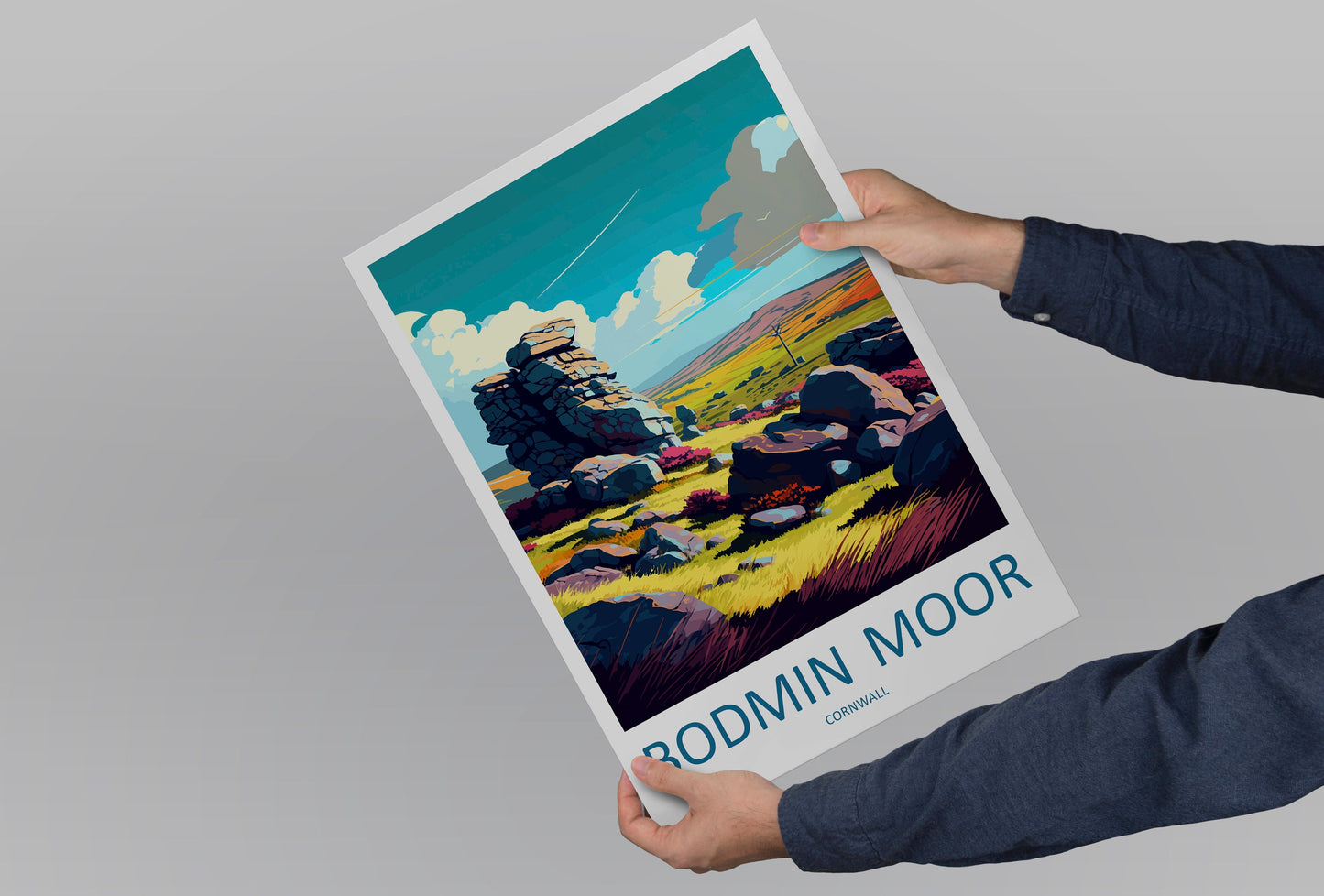 Bodmin Moor Travel Print Wall Art Bodmin Moor Wall Hanging Home Décor Bodmin Moor Gift Art Lovers England Art Lover Gift Bodmin Moor Art