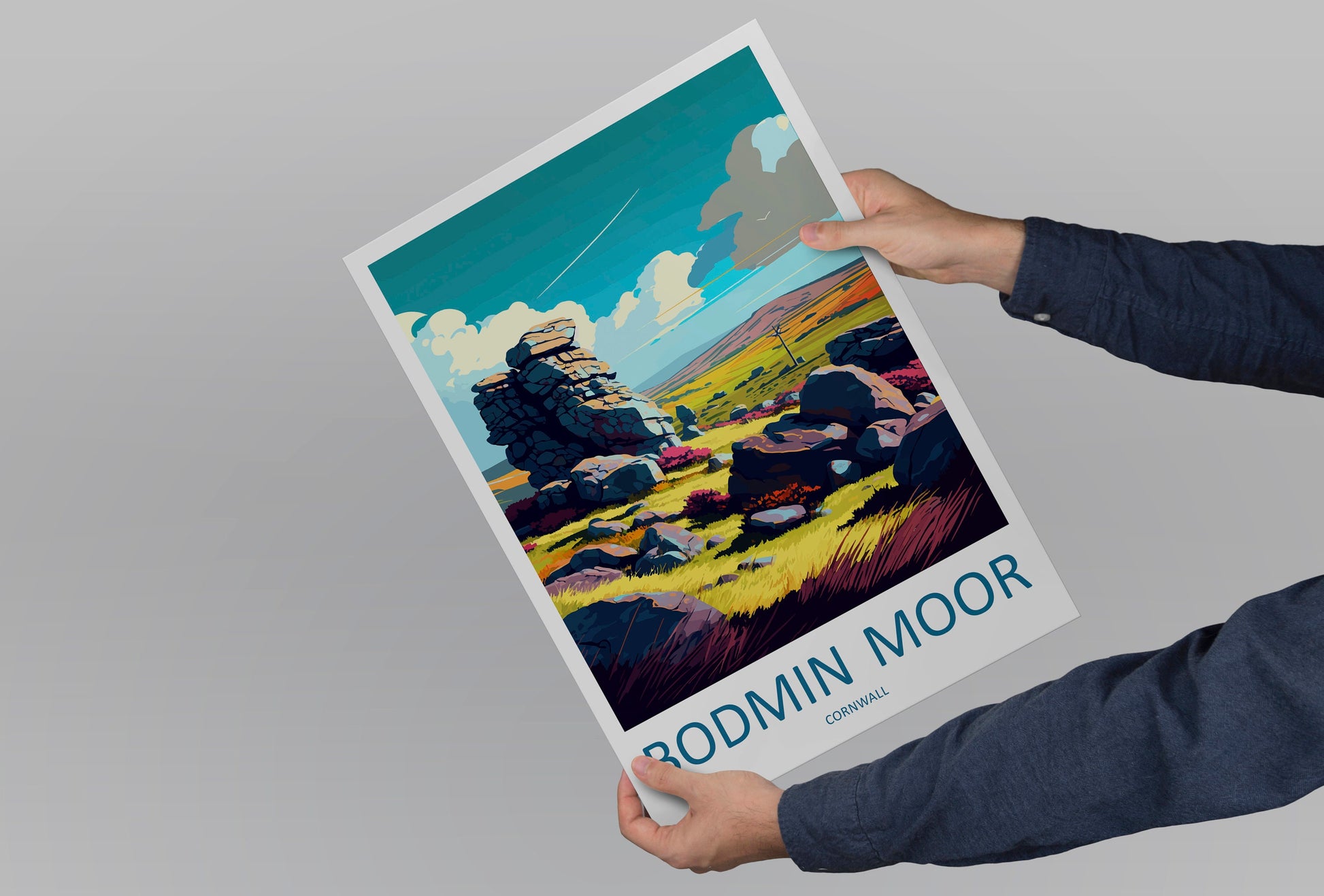 Bodmin Moor Travel Print Wall Art Bodmin Moor Wall Hanging Home Décor Bodmin Moor Gift Art Lovers England Art Lover Gift Bodmin Moor Art