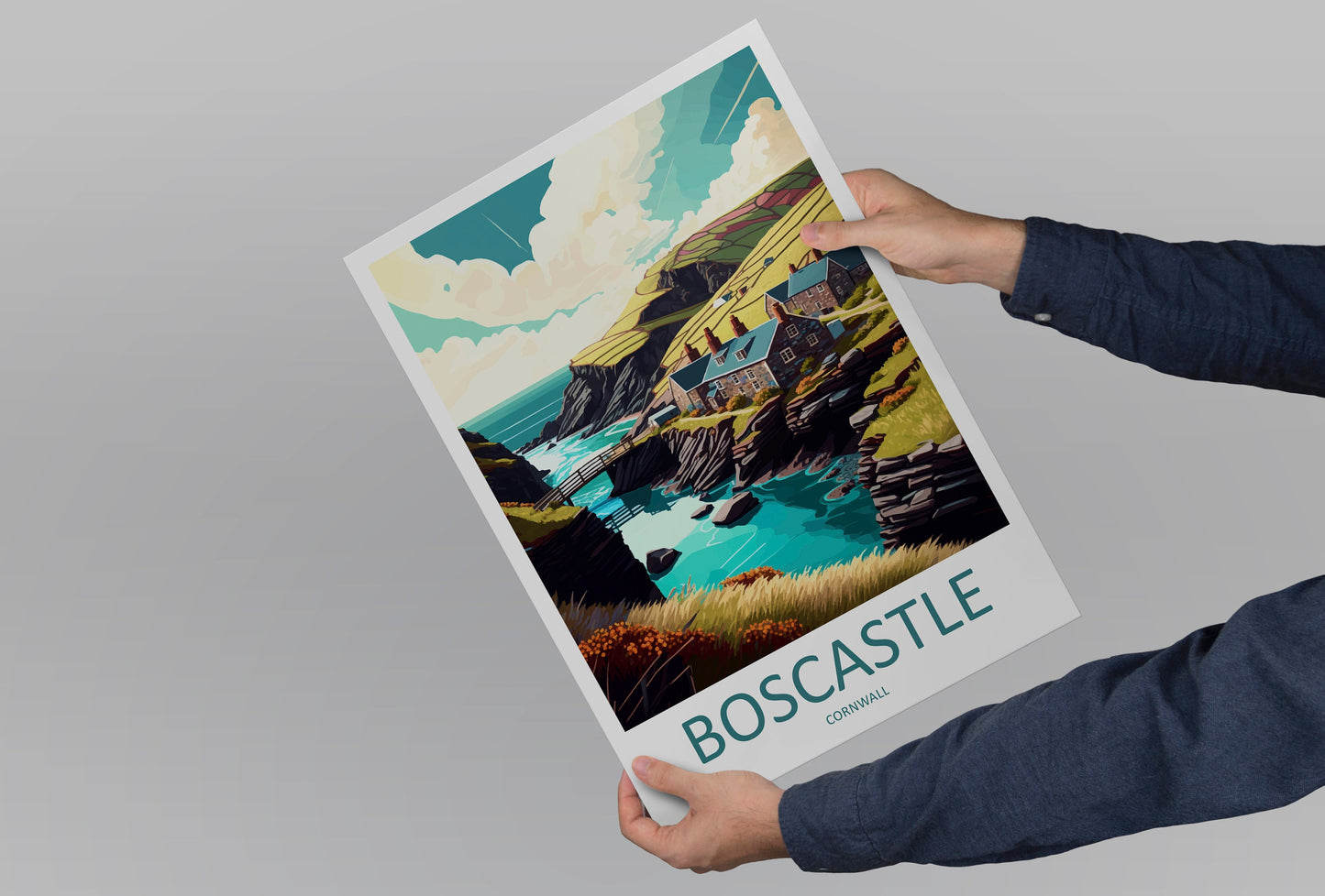 Boscastle Travel Print Wall Art Boscastle Wall Hanging Home Décor Boscastle Gift Art Lovers England Art Lover Gift Boscastle Art