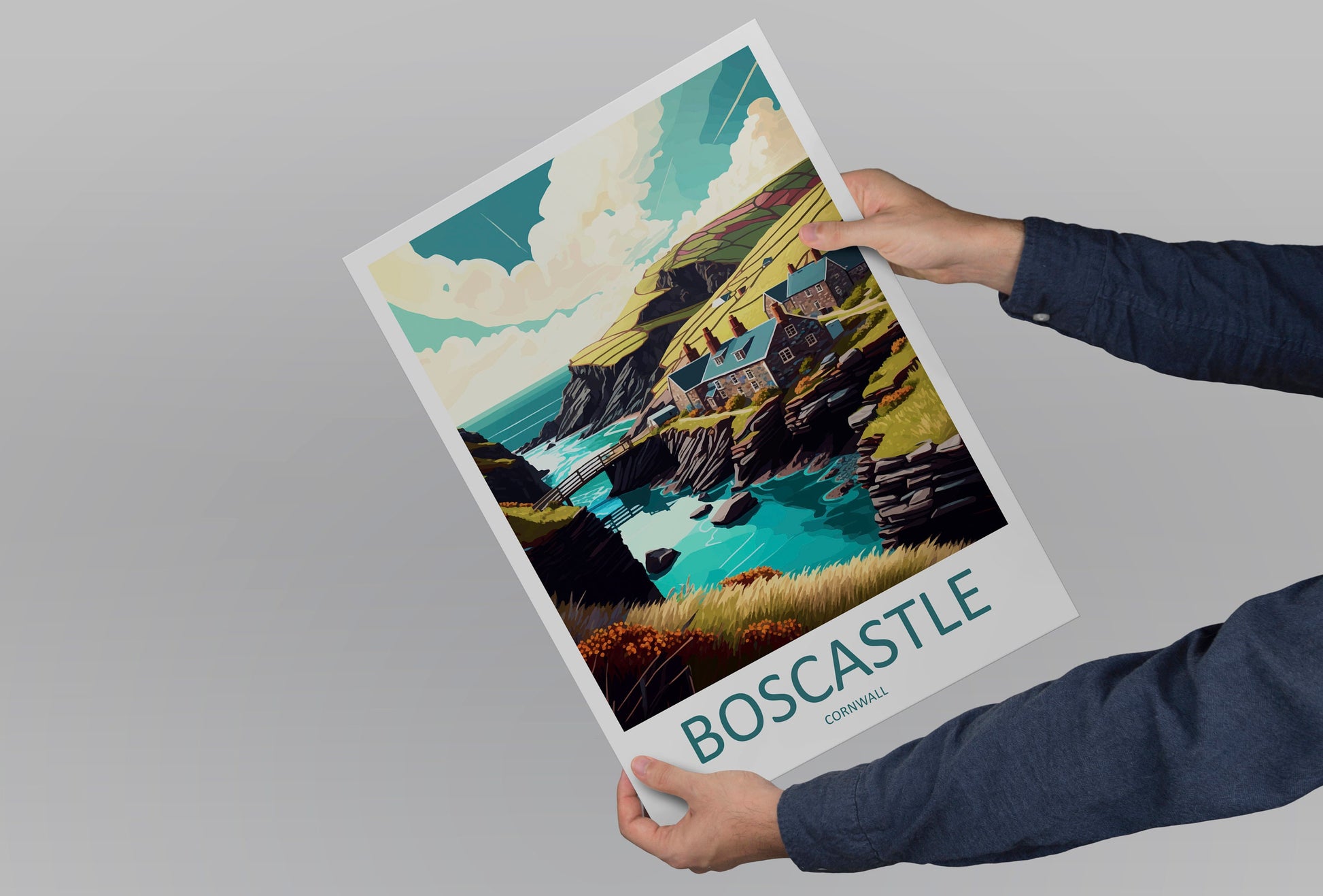 Boscastle Travel Print Wall Art Boscastle Wall Hanging Home Décor Boscastle Gift Art Lovers England Art Lover Gift Boscastle Art