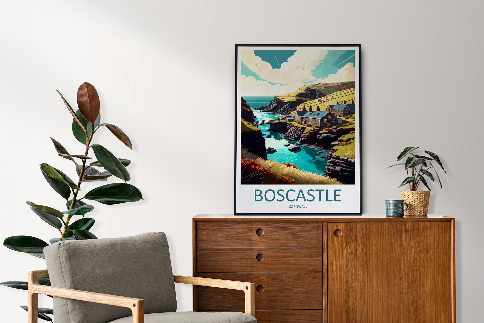 Boscastle Travel Print Wall Art Boscastle Wall Hanging Home Décor Boscastle Gift Art Lovers England Art Lover Gift Boscastle Art