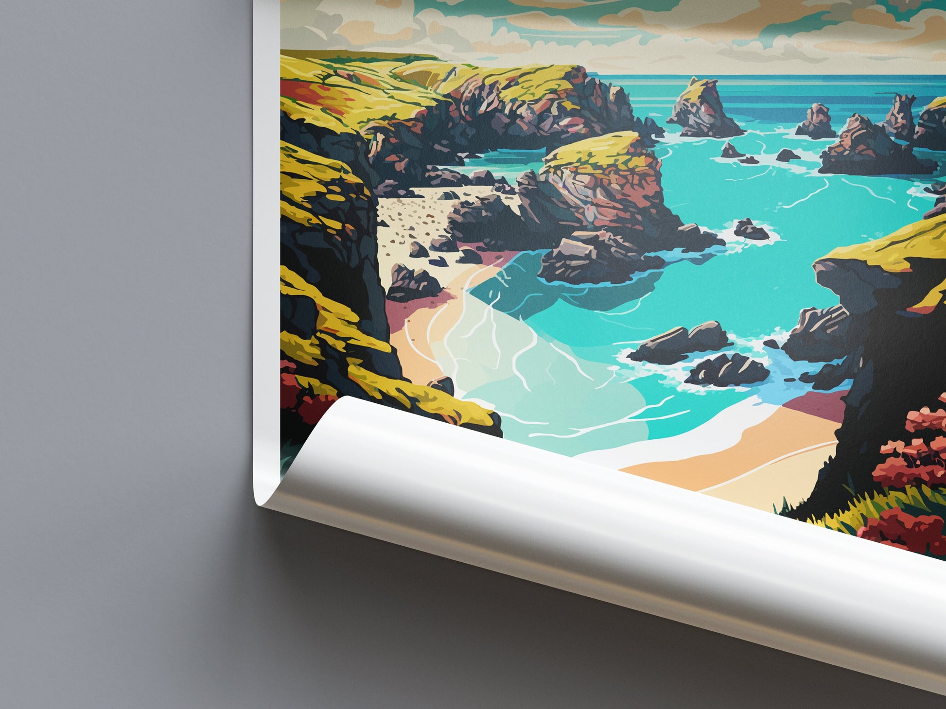 Kynance Cove Travel Print Wall Art Kynance Cove Wall Hanging Home Décor Kynance Cove Gift Art Lovers England Art Lover Gift Kynance Cove Art