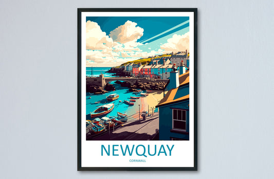Newquay Travel Print Wall Art Newquay Wall Hanging Home Décor Newquay Gift Art Lovers England Art Lover Gift Newquay Art