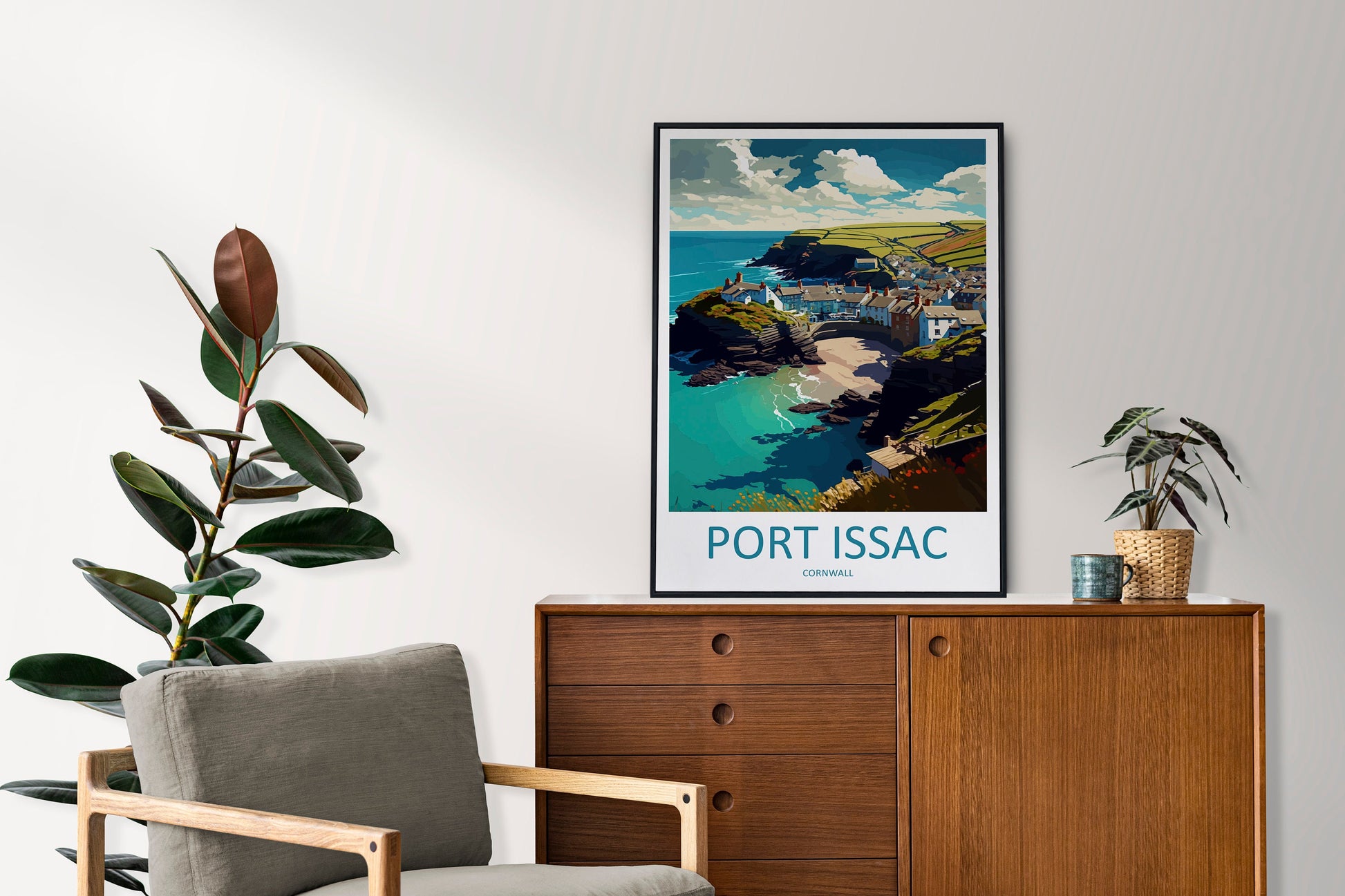 Port Issac Travel Print Wall Art Port Issac Wall Hanging Home Décor Port Issac Gift Art Lovers England Art Lover Gift Port Issac Art