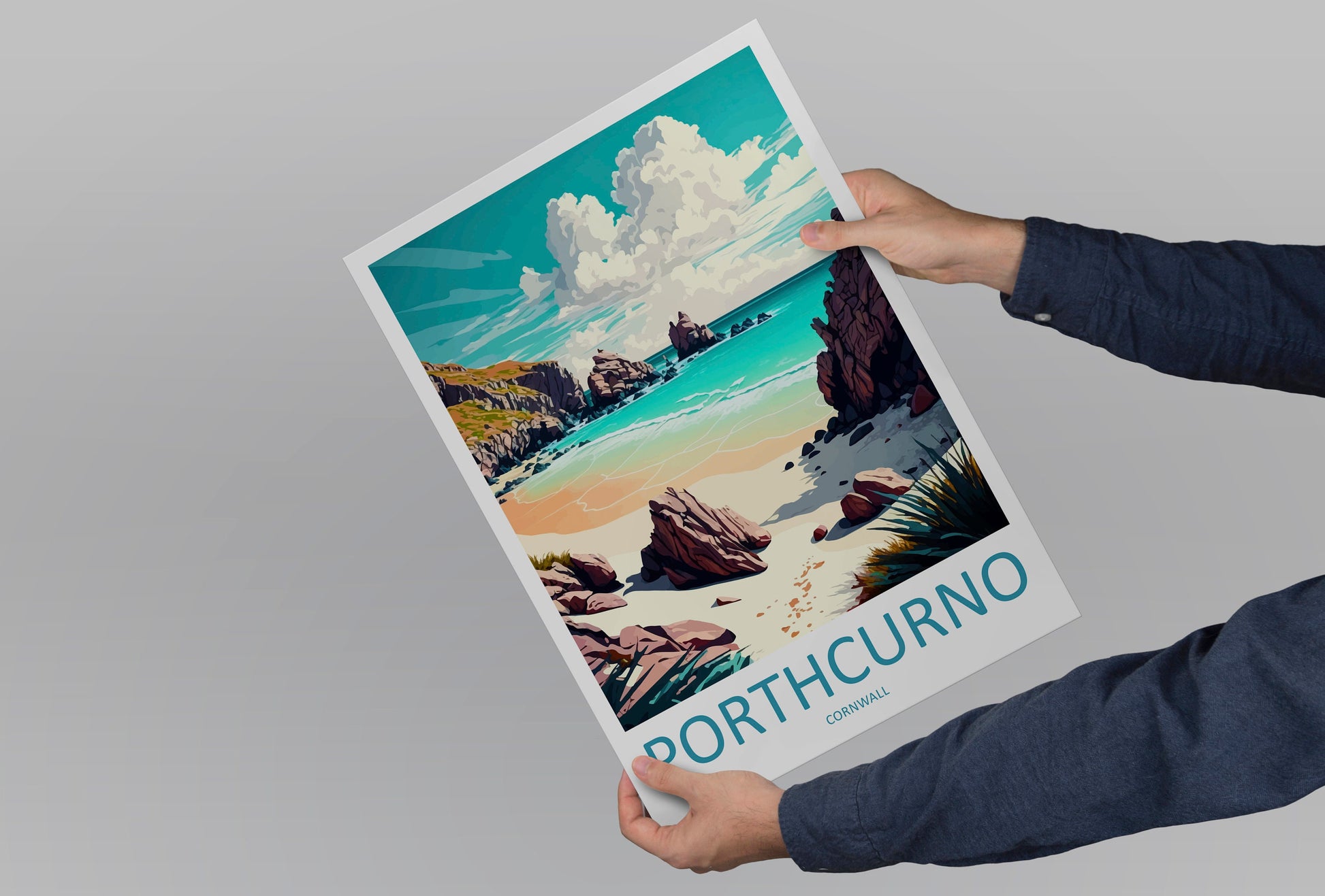 Porthcurno Travel Print Wall Art Porthcurno Wall Hanging Home Décor Porthcurno Gift Art Lovers England Art Lover Gift Porthcurno